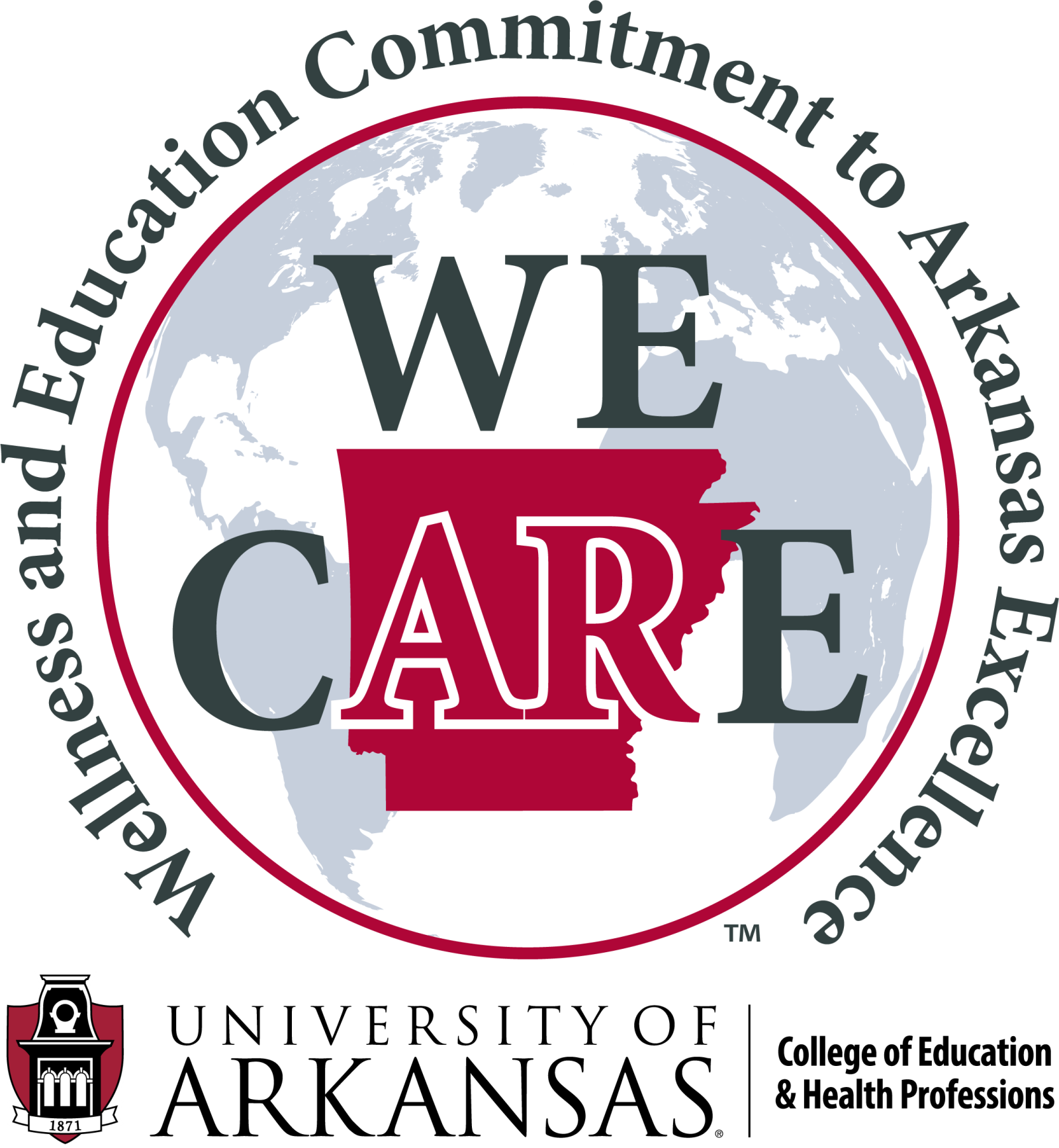 U of A College of Education WE CARE Logo